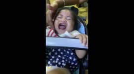 Baby has hilarious reaction when her face is tickled