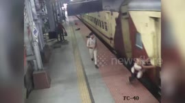 India: Heroic rescue at railway station as RPF saves man from moving train in eastern India