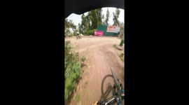 Mountain bikers collide head-on during descent at San Cristobal Hill