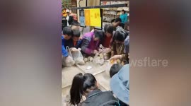 Chinese locals panic buy potatoes