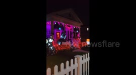 US: Backyards of homes in Florida are decorated for Halloween