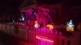 US: People decorate backyards of homes in Florida for Halloween