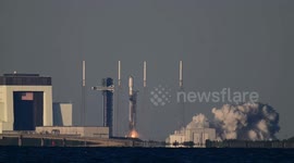 A SpaceX Falcon 9 rocket carrying  22 Starlink satellites lifts off from Space Launch Complex-40 at Cape Canaveral Space Force Station