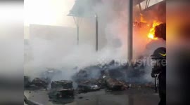 Italy: Blaze Erupts at Storage Facility Near Naples: Firefighters Battle Inferno