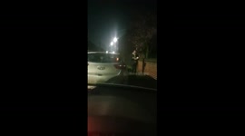 Jump scare gone wrong, she scared the wrong person