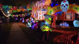 US: People decorate backyards of homes in Florida for Halloween