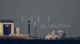 US: A SpaceX Falcon 9 rocket carrying 22 Starlink satellites lifts off from Space Launch Complex