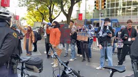 Pro Palestinian Protestors at Kamala Harris Rally