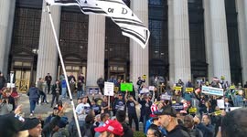 US: Donald Trump Counter Protesters and Supporters across from Madison Sq in New York, NY, USA