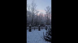 First snow of the season in Hinesburg, Vermont