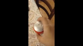 Coca-Cola can erupts in Parrini, Italy