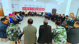 China: The masses sit together in the basketball court