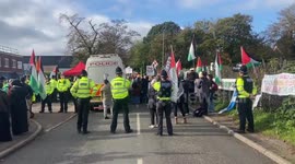 UK: Masses blockade Elbit's drone factory in Shenstone, disrupting the Israeli weapons maker