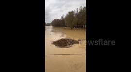 Spain: Guadalhorce river overflows after Storm Dana