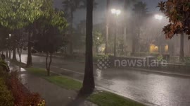 Surprise thunderstorm hits Azusa, California
