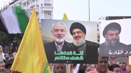 Tunisia: Demonstration of support for the Palestinian and Lebanese people
