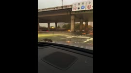 Rat runs along moving car travelling on highway in China