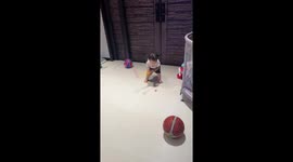 Twins show off their contrasting skills with toy golf set