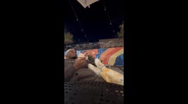 Person falls off chair but protects ice cream in Raleigh USA