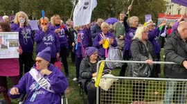 WASPI pensioners stage loud protest outside Parliament on Budget Day
