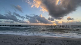 Windy Cloudy Sunrise In Florida