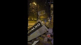 Street damage captured in Dnipro after Russian attack