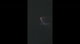 A glimpse of Shenzhou-19 crewed spaceship crossing night sky