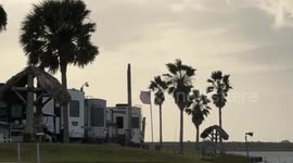 Heavy Winds and First Rain Front in Weeks Sweep Through Galveston Bay RV Park, Texas Gulf Coast