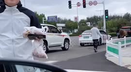 Chinese driver tows his Tesla with an OX in protest when car stops working