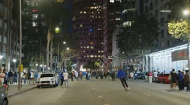 US, Los Angeles: Downtown Los Angeles Fans Celebrate World Series Win Part 5