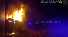 US: Officers Save Woman from Fiery Vehicle After Rollover Accident