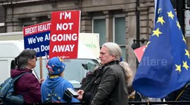 BREXIT Reality, I'm Not Going Away from outside Parliament, London, United Kingdom