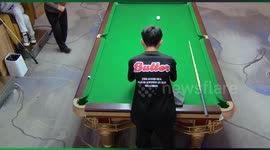 Grandmother, 75, shows off pool skills with epic table clearance