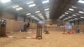 Horse fall due to bad striding over jump in Liverpool