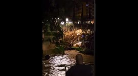 Flooding in Picanya, Valencia carries debris after torrential rains