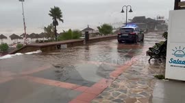 Spain: Morning after storm Dana in Torremolinos