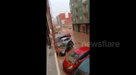 Spain Floods: Vehicles Washed Away By Flooding