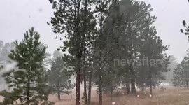 Snow showers in Evergreen, Colorado
