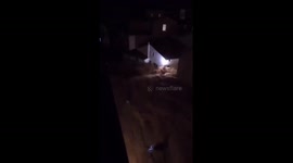 Severe flooding captured in urban area of Chiva, Spain