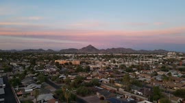 Sunset Footage In Downtown Phoenix Arizona