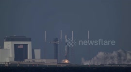 A SpaceX Falcon 9 rocket carrying 23 Starlink satellites lifts off from Space Launch Complex-40 at Cape Canaveral Space Force Station