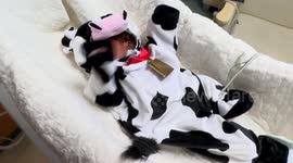 Newborn babies dressed in Halloween costumes at Cleveland hospital