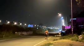 Shirtless British tourist picked up by rescue team talking incoherently in Pattaya