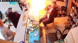 Repair shop worker has hair burnt by customer's phone that exploded