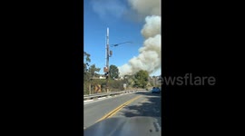 US: Wildfire Breaks Out Near College Area In San Diego, California 4
