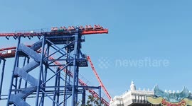 Thrilling “broken track” roller coaster at Chinese Amusement Park