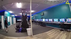 Dramatic moment carer is arrested playing slots after 'stealing $100k from elderly couple'