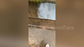 River thunders over weir amid DANA storm aftermath in Spain