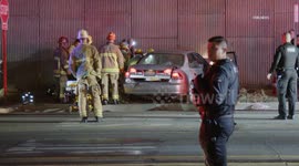US, Los Angeles: Burbank Vehicle Slams Into Wall