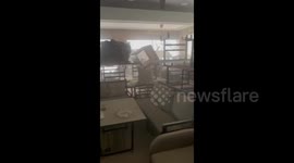 Lebanon: Damage to Layalina restaurant following a raid on coffee street in Ras al-Ain, Baalbek